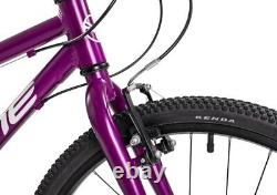 Vélo de montagne junior à roues de 24 pouces et léger (8-11 ans), 7 vitesses, violet, prix de vente recommandé de 365 £.