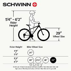 Vélo de montagne pour adultes Schwinn Fleet, pneus de 29 pouces, cadre en alliage léger de 17 pouces