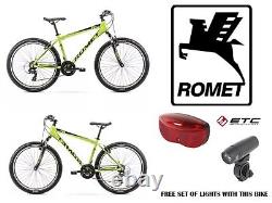 Vélo de montagne pour garçons / adultes ROMET MTB 26 LIMONE GREEN neuf + jeu de lumières gratuit