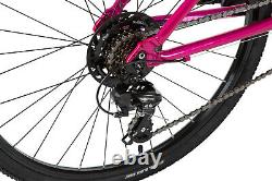 Vélo de montagne tout-terrain Cuda Trace 26, cadre en alliage de 14 pouces, 7 vitesses, violet satiné.